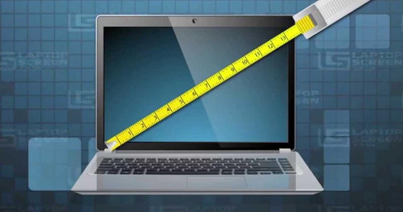 измерване на екрана на лаптоп