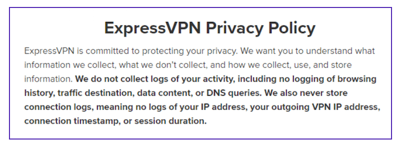 एक्सप्रेस vpn गोपनीयता नीति