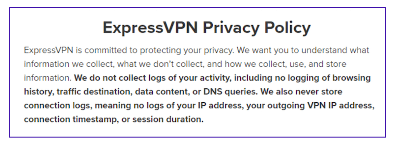 表达VPN隐私政策