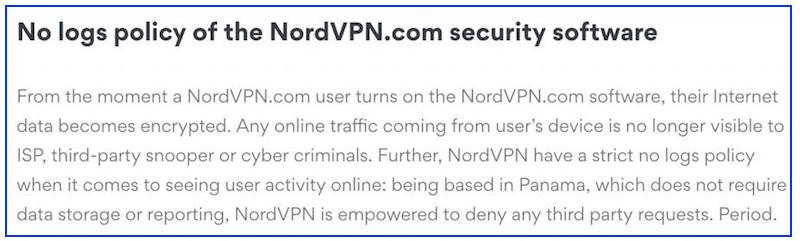 Политика регистрации nordvpn